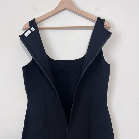 Aritzia Sunday Best Licorice Ponte Mini Dress Size Large Bodycon Square Neck - Picture 7 of 9